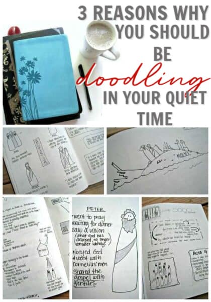 Pictures of a Bible study doodle journal