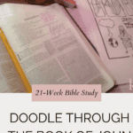 A Bible and printable sheets of Doodling Through the Book of John
