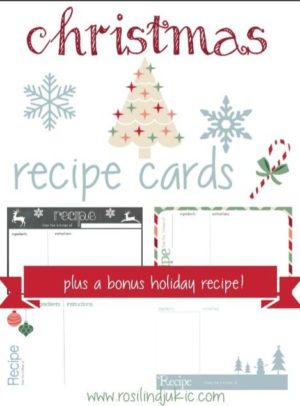 Christmas Recipe Cards - Free Download - A Little R & R