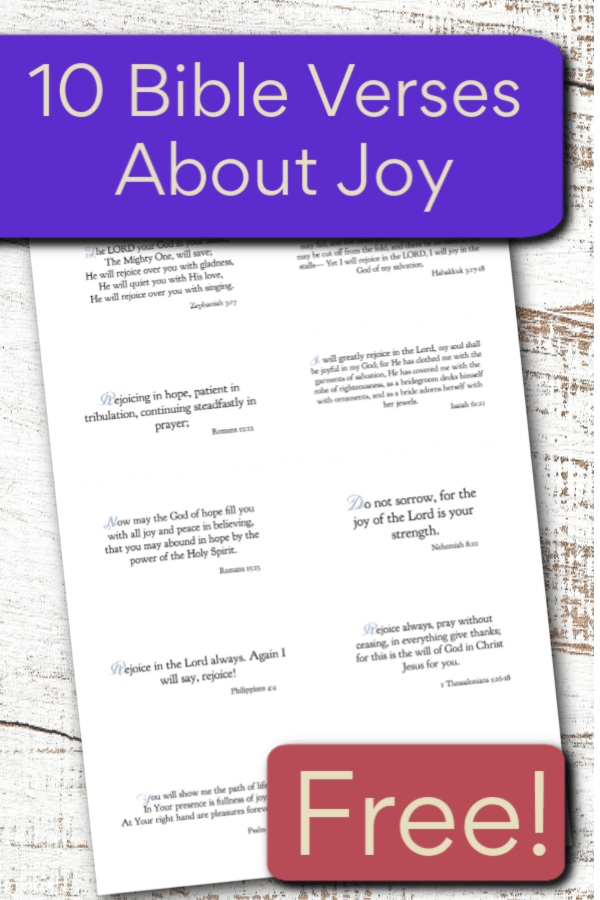Christians should be the most joyful people on earth. Here are 10 Bible verses on joy you can print out and take with you for when you're facing hard times. #alittlerandr #joy #Bible #warroom #prayer #Scripture #Christian #Christianliving #Jesus