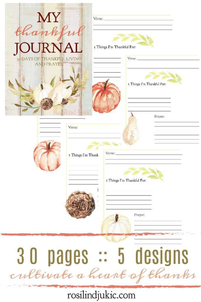 Join the thankful challenge today with this 30-day Thankfulness journal that helps you to journal your thoughts of gratitude and thanks.