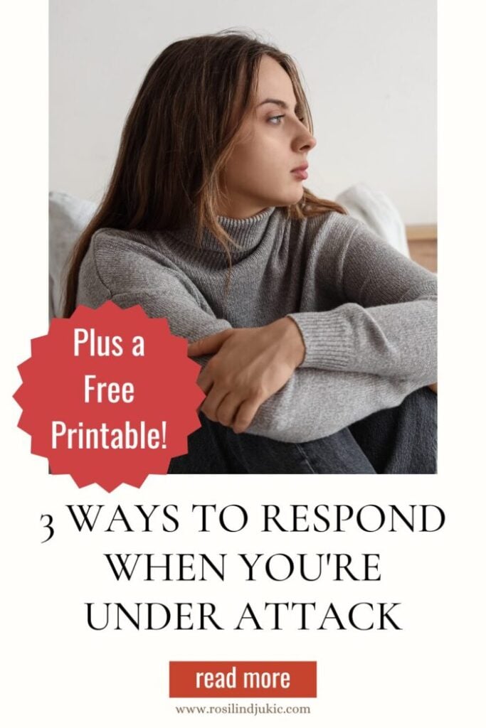 Woman sitting sadly learning how to respond when you are under attack