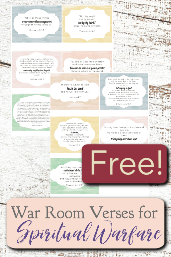 When you're encountering spiritual warfare, take these 10 powerful verses to your war room. | A Little R & R | Rosilind Jukić | Christianity | Christian living | Christian blog | Christian faith | Spiritual Warfare | Quiet Times | #christianblog #christianfaith #christianliving #spiritualgrowth #warroom #warrior #spirituawarfare #Bible #God #Jesus #momlife #mom #quiettime #SOAK #biblejournaling #biblestudy
