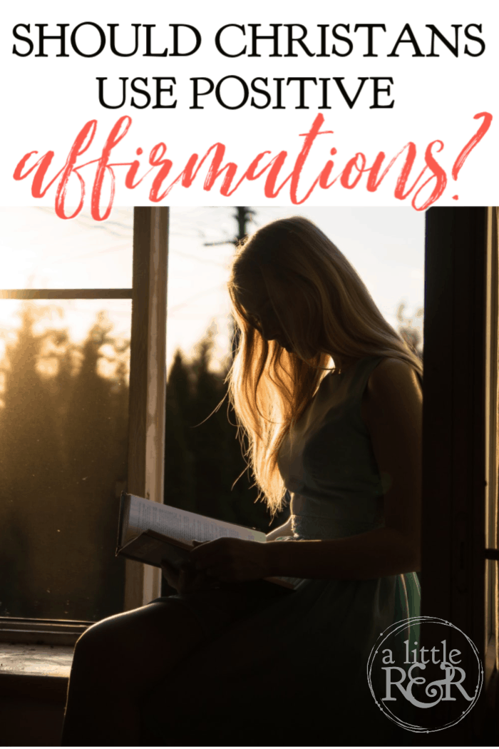 Should Christians use positive affirmations to resolve stress or build self-worth? What about using positive Bible verses as affirmations. Here's the answer. #alittlerandr #positiveaffirmations #meditation #selfcare