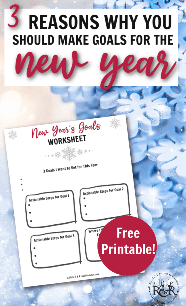 Layout of the New Year's Worksheet on a background of snowflakes