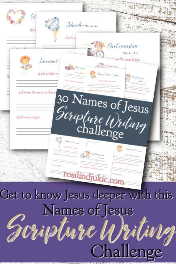 Get to know Jesus on a deeper level as you meditate on these 30 names of Jesus found throughout Scripture, plus a free Easter reading plan and journal. #alittlerandr #easter #Jesus #bible #readingplan #quiettime #warroom