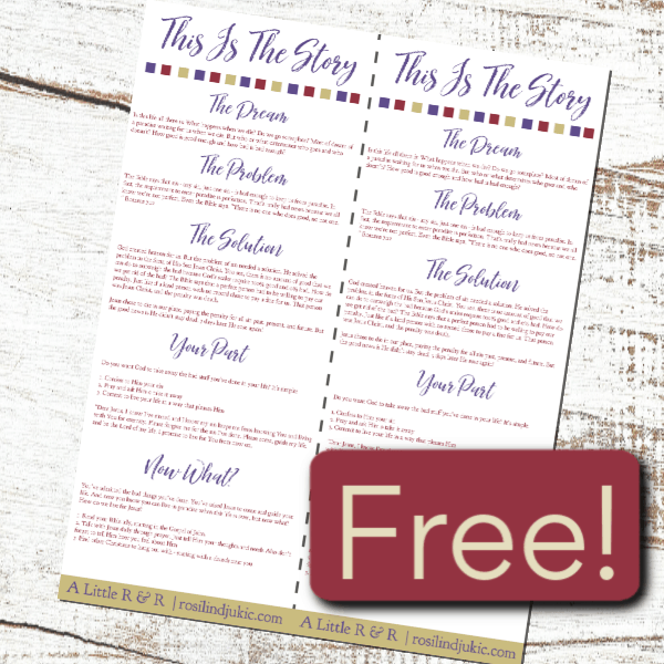 This colorful gospel tract is so simple and easy to use and makes a perfect gift as a bookmark. Grab your free download today! #alittlerandr #evangelism #gospel #Jesuschrist Bible