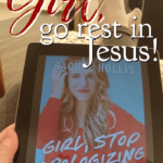 Rachel Hollis' new book Girl, Stop Apologizing tells us to try harder, work harder. But how does her message line up with God's word? Girl, go rest in Jesus! #alittlerandr #rachelhollis