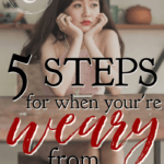 Fighting spiritual battles can be exhausting. We have a choice to either give up or press on. Here are 5 steps for when you're weary from spiritual warfare. #alittlerandr #spiritualwarfare #warrroom #onlinebiblestudy #womensBiblestudy