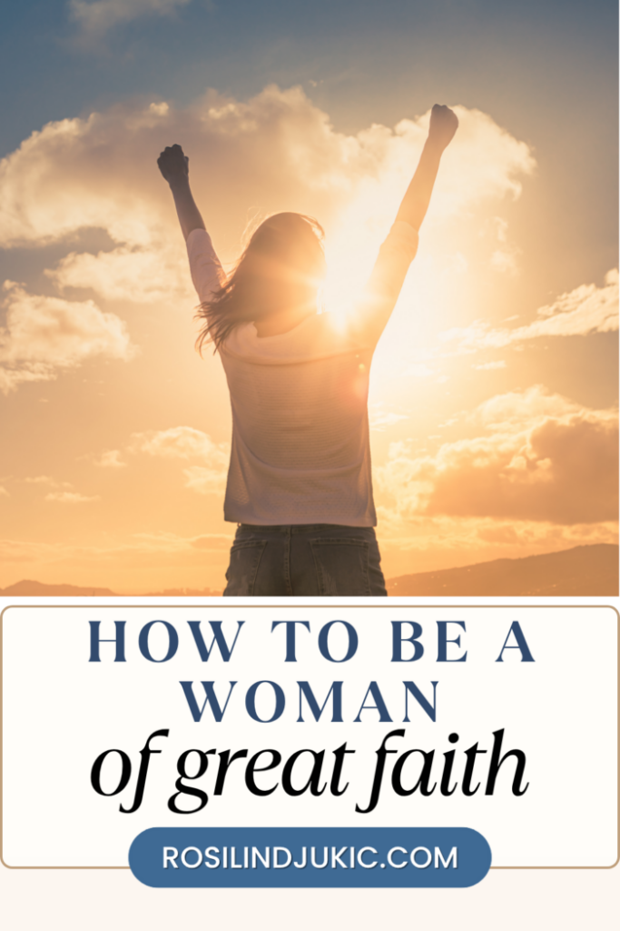 Woman of great faith with arms raised