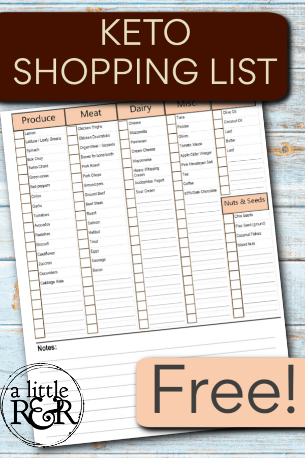 Not sure what you should buy, or avoid buying, for the Ketogenic Diet? Grab this free downloadable Keto Shopping List. #alittlerandr #keto #ketogenicdiet #freebie