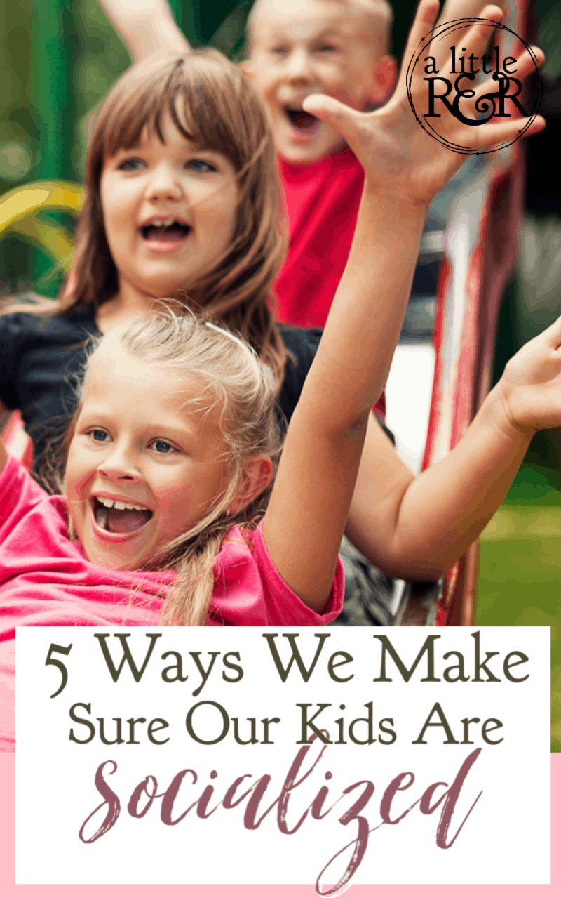 One of the greatest arguments against homeschooling is socialization. However, socialization isn't limited to school. Here are 5 ways we make sure our kids are socialized. #alittlerandr #homeschooling #socialization #homeschoolhacks