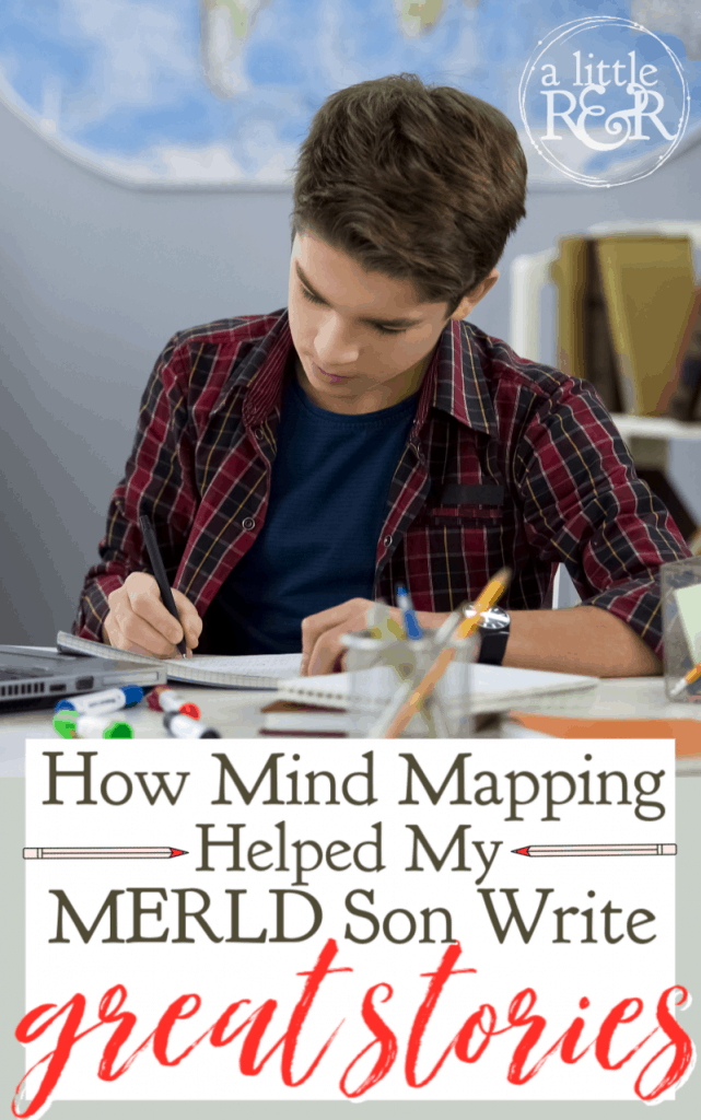 If your child struggles with writing, read about how mind mapping helped my son go from writing short, simple stories to great stories. #alittlerandr #mindmapping #writing #homeschool #merld #specialneedshomeschooling