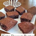This is the very best keto peanut butter brownies recipe made with coconut oil. With only 6 carbs per serving, they are a non-guilty pleasure. #alittlerandr #keto #ketogenic #brownies #desserts #easyrecipes