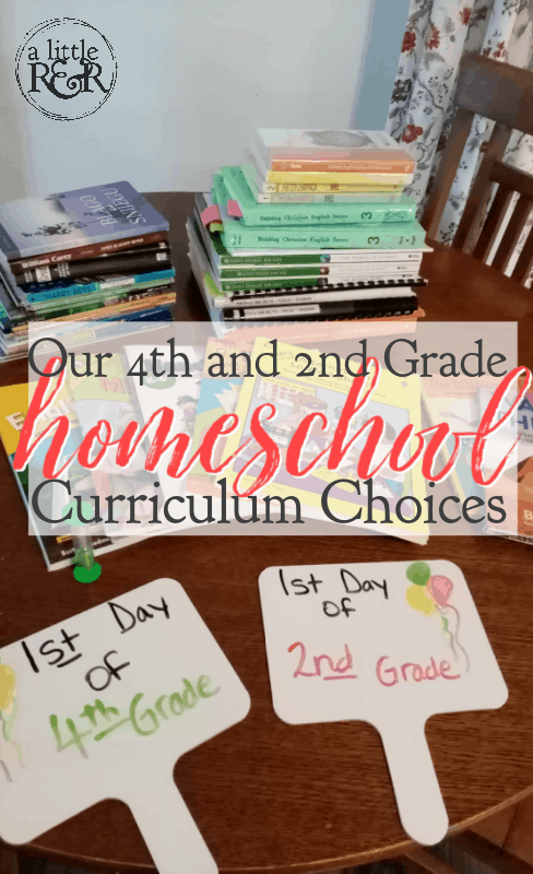 homeschool curriculum and supplies on a table