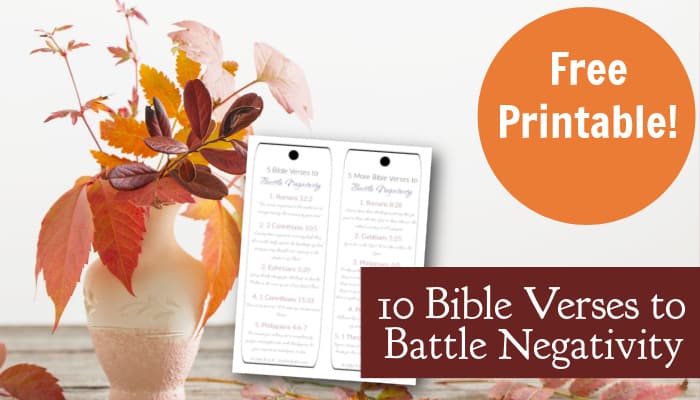 10 Bible Verses to Battle Negativity Bookmark – Free Printable Download