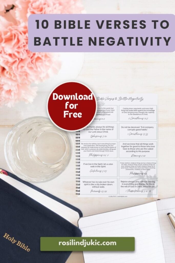 Layout of 10 Bible Bible verses to battle negativity