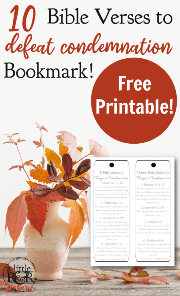 fall layout of 8 Bible Verses to Defeat Condemnation bookmark