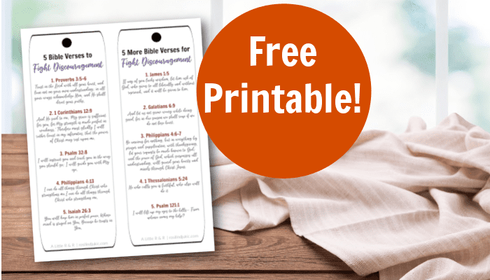 10 Bible Verses to Fight Discouragement Bookmark- FREE Printable