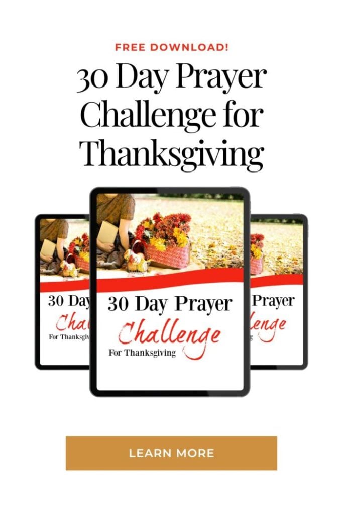 Layout of the 30 Day Prayer Challenge for Thanskgiving