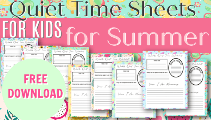 Quiet Time Worksheets for Kids