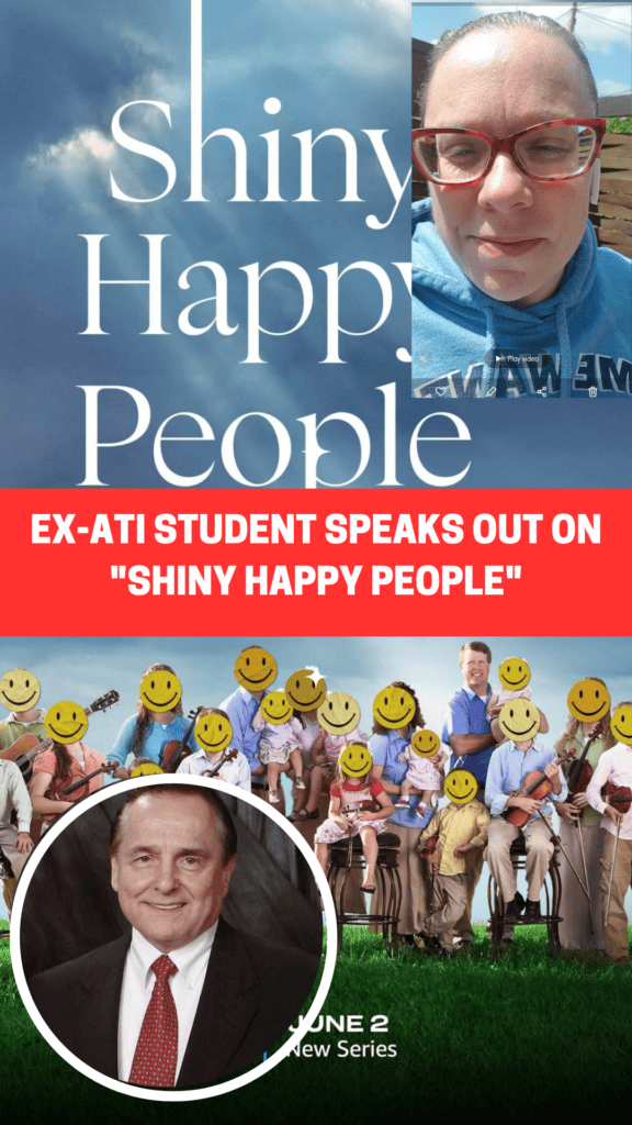 An image depicting the Duggars, Shiny Happy People, Bill Gothard, and a clip from my YouTube video