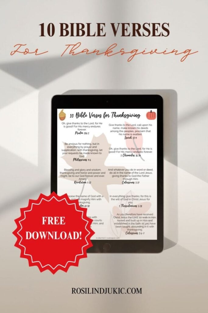 Layout of the 10 Bible Verses for Thanksgiving