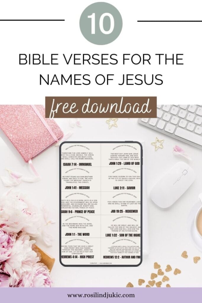 Layout of 10 Bible Verses for the Names of Jesus
