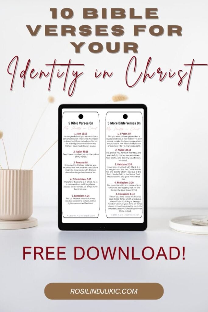Layout of Bible verses for your identity in Christ