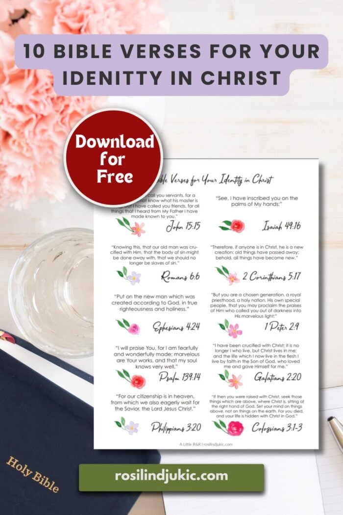 Layout of Bible Verses for Your Identity in Christ