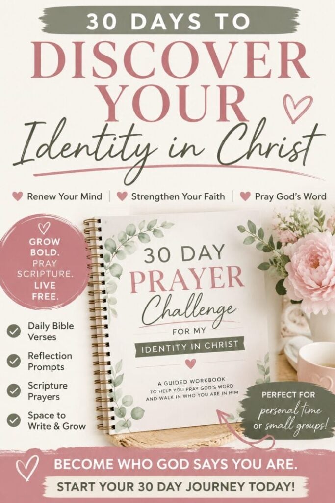 Layout of 30 Day 30 Day Prayer Challenge for My Identity in Christ