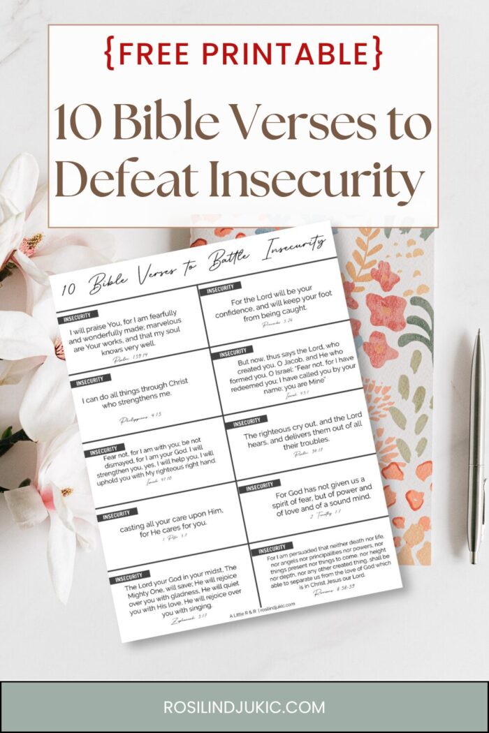 Layout of the 10 Bible Verses to Defeat Insecurity