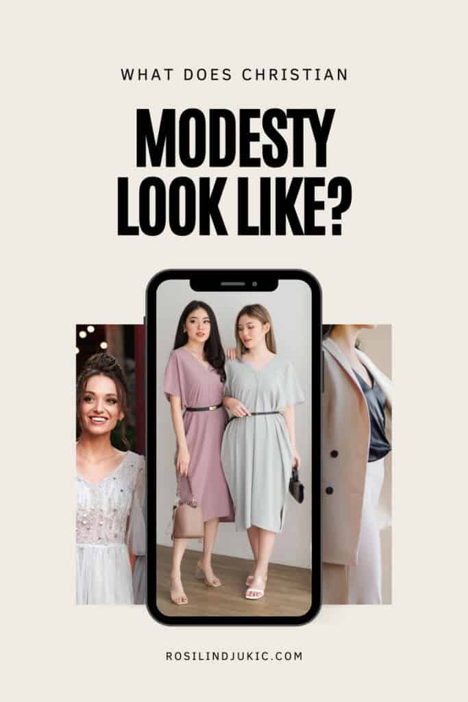 A cell phone with three images of women wearing dresses.