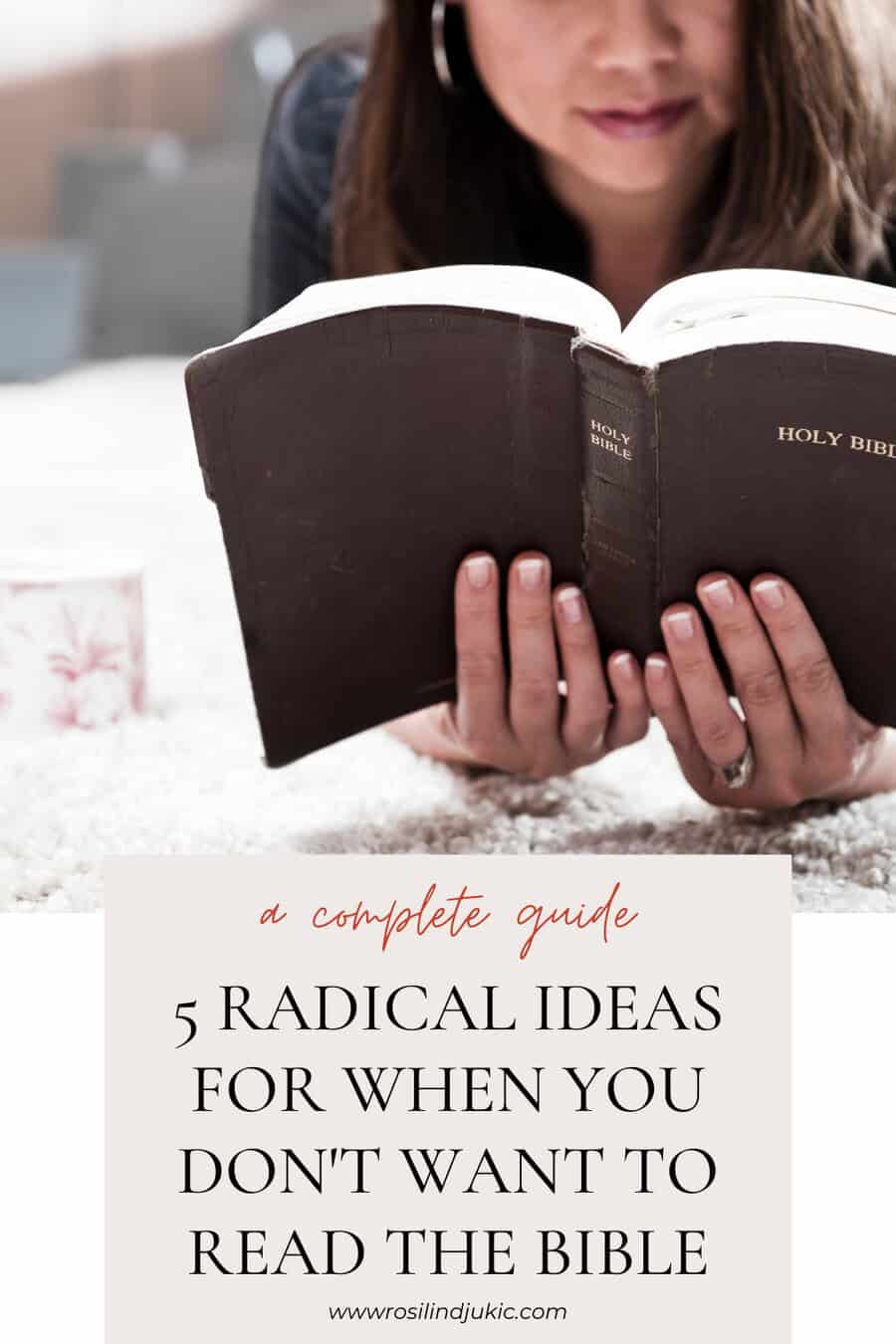 A woman laying on her stomach showing what to do when we don't want to read the Bible