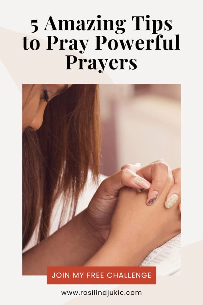 Woman with folded hands praying powerful prayers