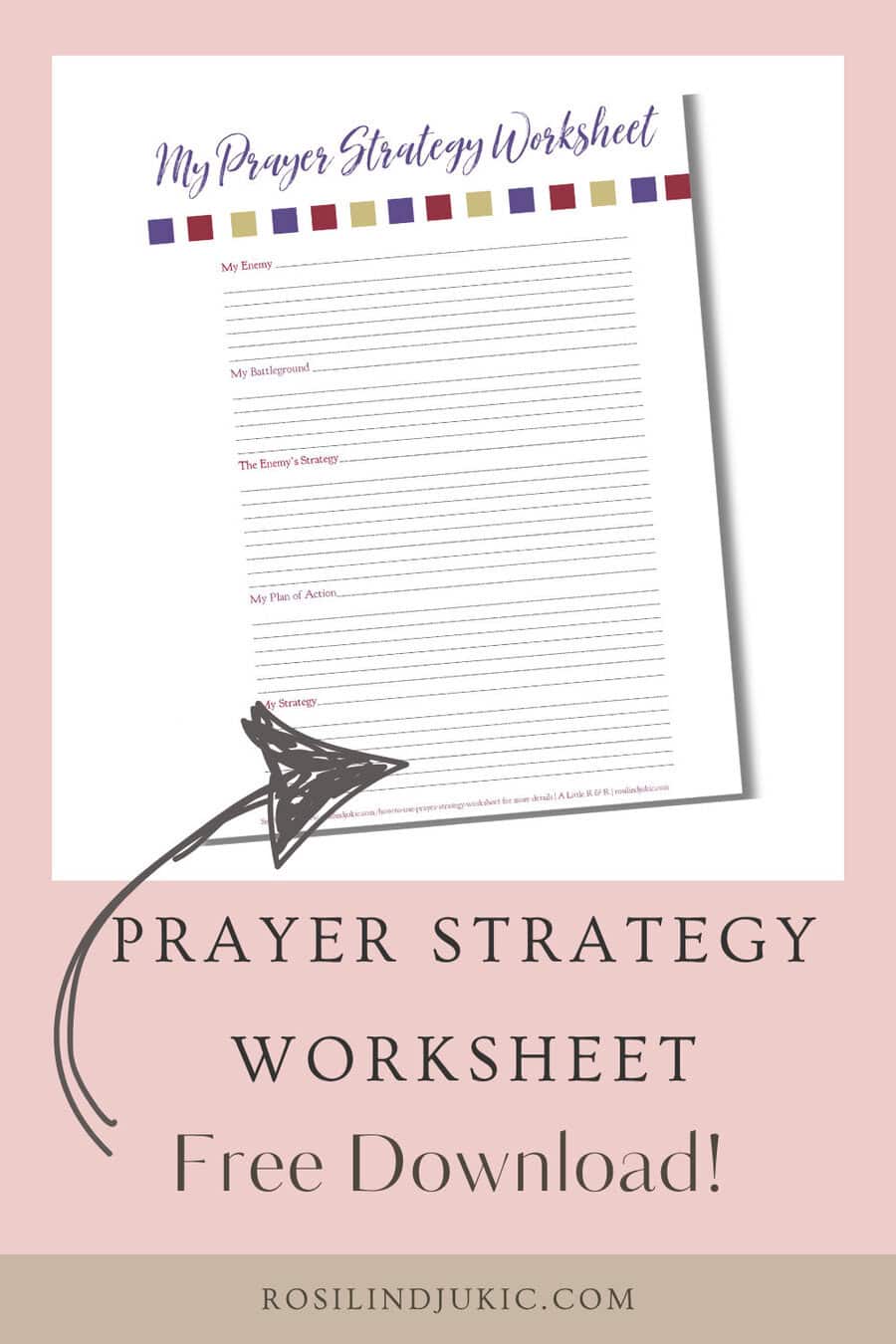 Prayer Strategy Worksheet Free Printable layout