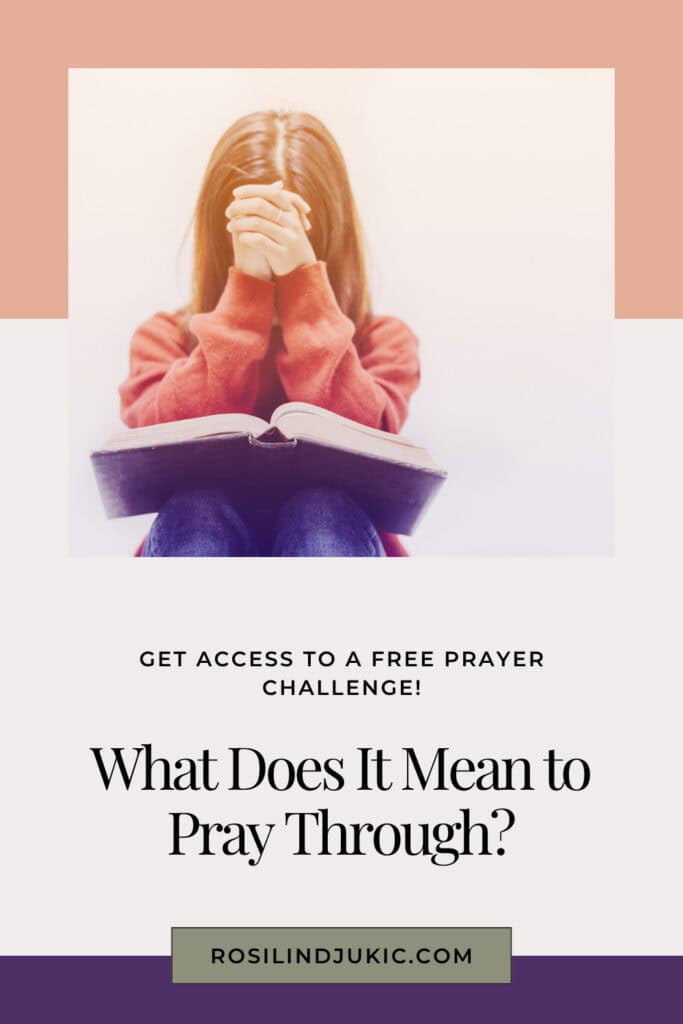 Woman with Bible on her lap with hands folded in prayer learning to pray through