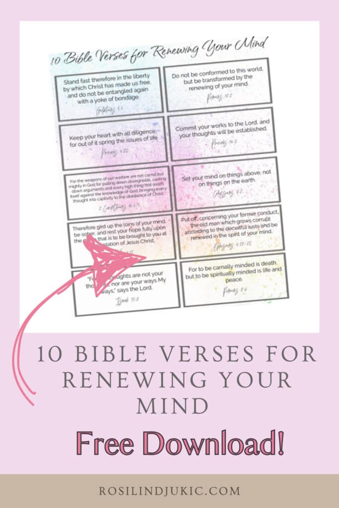 Layout of Bible veres for renewing your mind