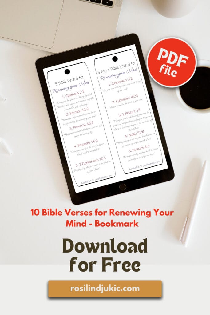 Layout of Bible verses for Renenwing Your Mind Bookmark