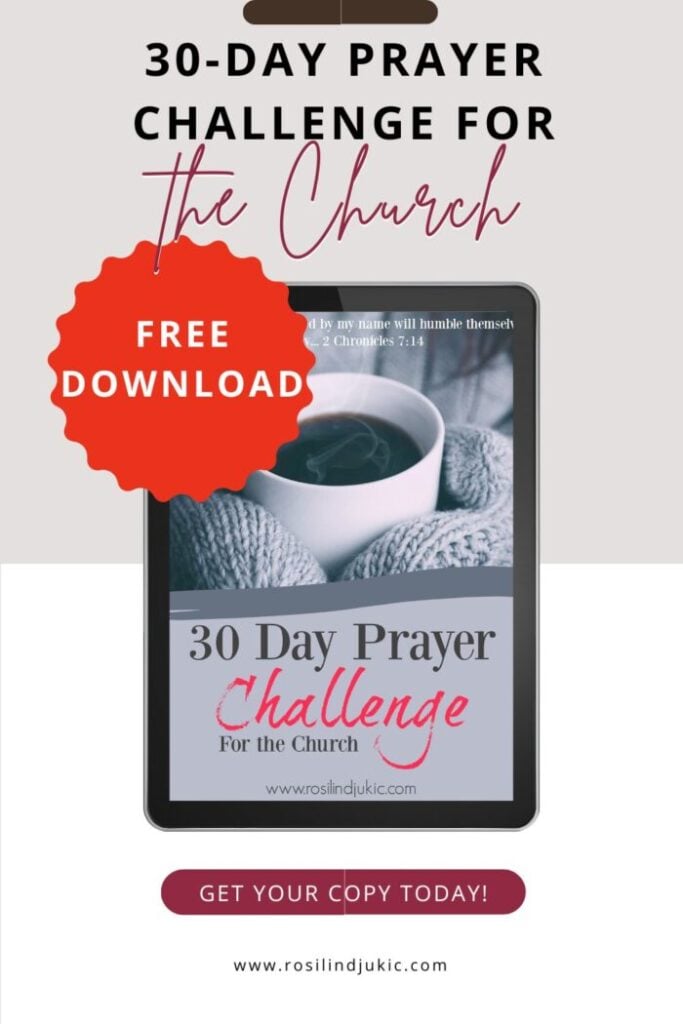Layout of 30 Day Prayer Challenge for the Church