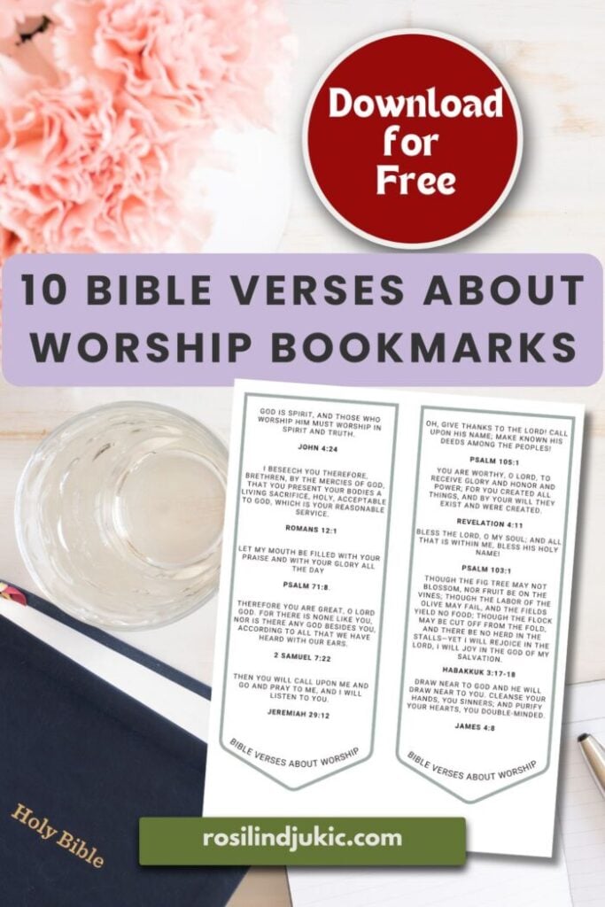 Layout of Bible Verses For Worship Bookmark