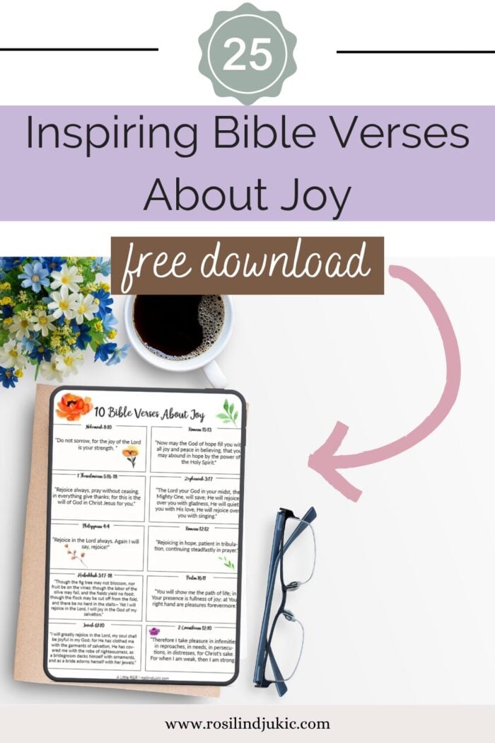 Layout of 25 Bible Verses About Joy