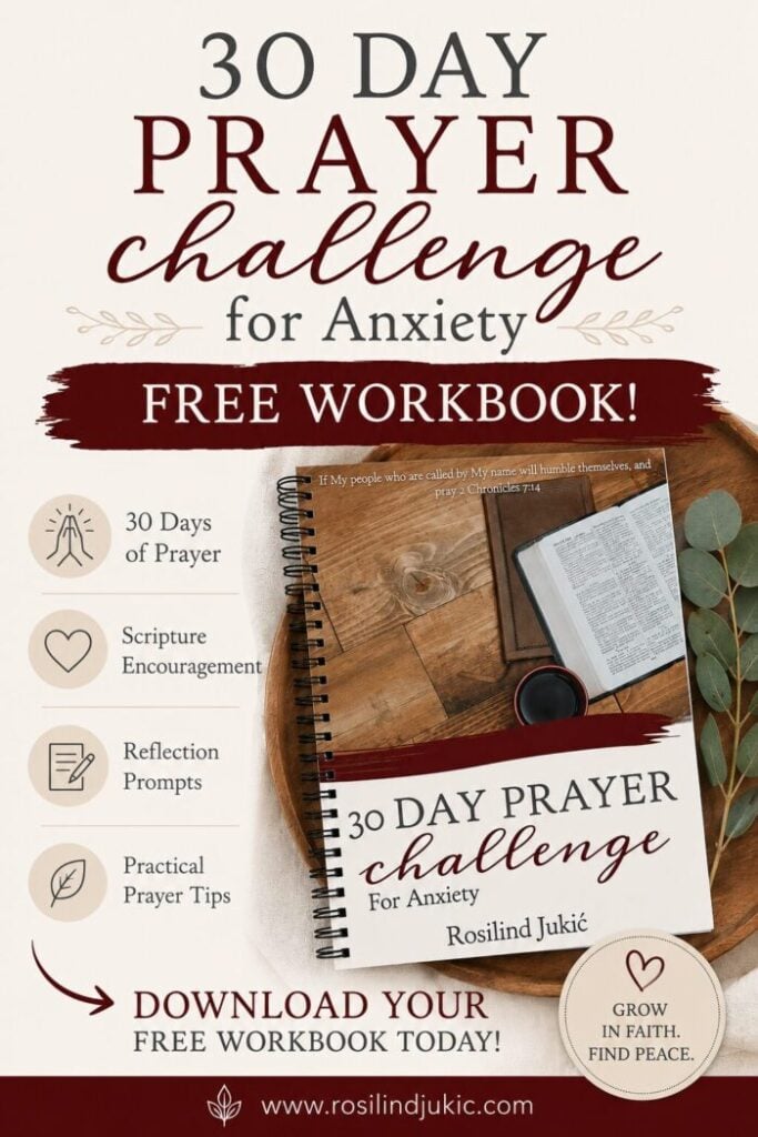 Layout of the 30 Day Prayer Challenge for Anxiety workbook