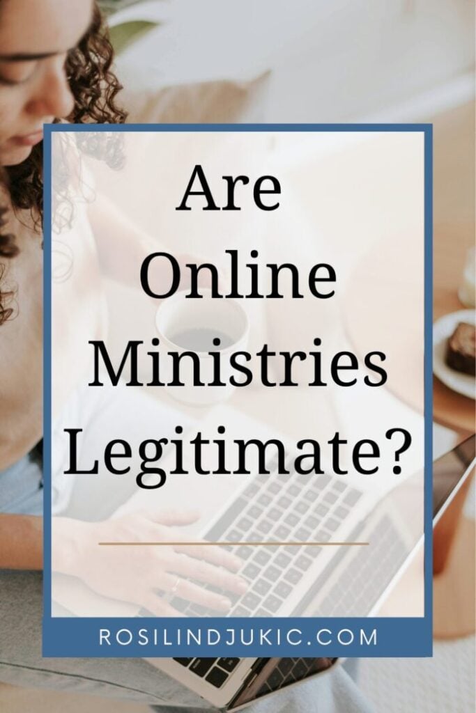 woman on laptop asking "are Online Ministries Legitimate?"
