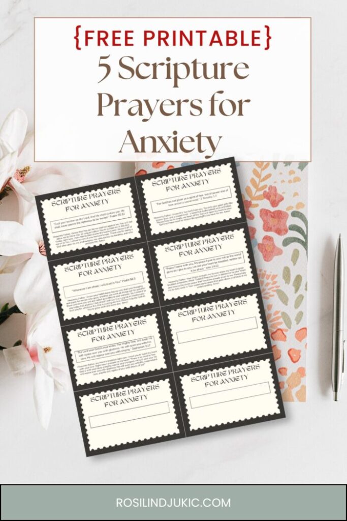 layout of Scripture prayers for anxiety